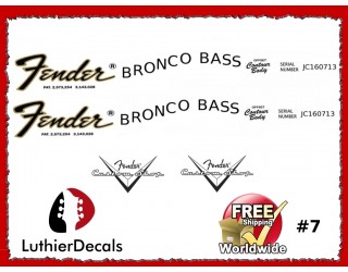 Fender Bronco Bass Guitar Decal #7